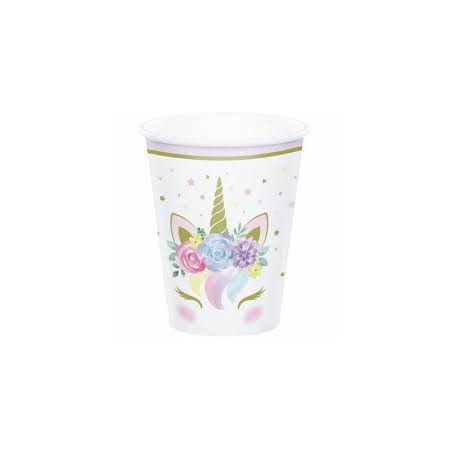 BICCHIERI CARTA 266 ML UNICORNO PZ.8