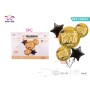 SET PALLONCINI MYLAR CONGRATS GRAD ORO PZ.5