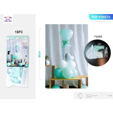 PALLONCINI PER DECORAZIONI CUORE AZZURRO PZ.18