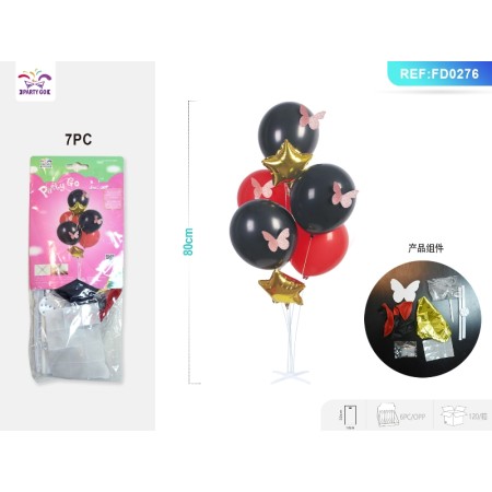SET PALLONCINI MYLAR FARFALLA GLITTER ORO PZ.7