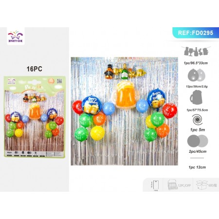 SET PALLONCINI MYLAR CHAMPAGNE PZ.16