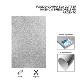 GOMMA EVA 40X60 GLITTER CROMO