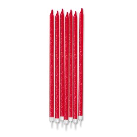 CANDELINE GLITTER 15CM ROSSE