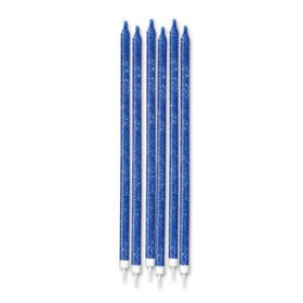 CANDELINE GLITTER 15CM BLU