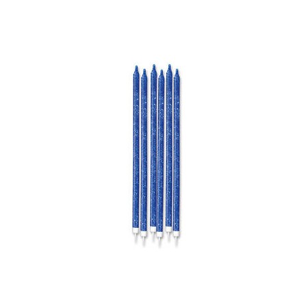 CANDELINE GLITTER 15CM BLU