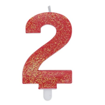 CANDELE SWEETY ROSSO GLITTER N.2