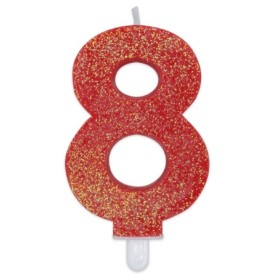 CANDELE SWEETY ROSSO GLITTER N.8