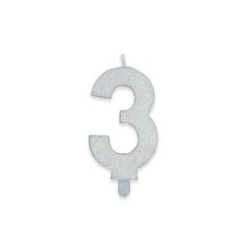 CANDELE SWEETY BIANCO GLITTER N.3