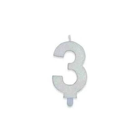 CANDELE SWEETY BIANCO GLITTER N.3