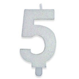 CANDELE SWEETY BIANCO GLITTER N.5