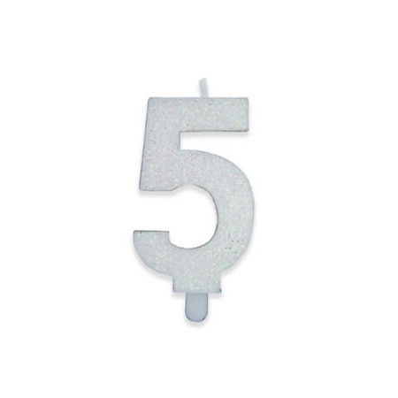 CANDELE SWEETY BIANCO GLITTER N.5