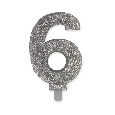 CANDELE SWEETY ARGENTO GLITTER N.6