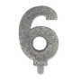 CANDELE SWEETY ARGENTO GLITTER N.6