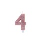 CANDELE A NUMERO ROSA GLITTER N4