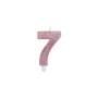 CANDELE A NUMERO ROSA GLITTER N7