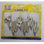 SET CANDELINE AUGURI ORO METAL CM.7