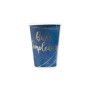 8 BICCHIERI BUON COMPLEANNO BLUE GOLD