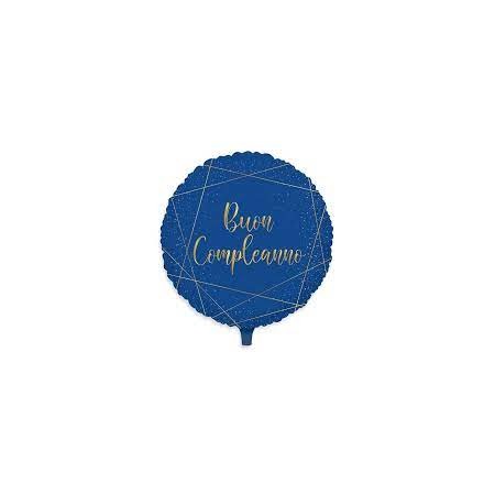 PALLONCINO MYLAR BUON COMPLEANNO 18'' BLU