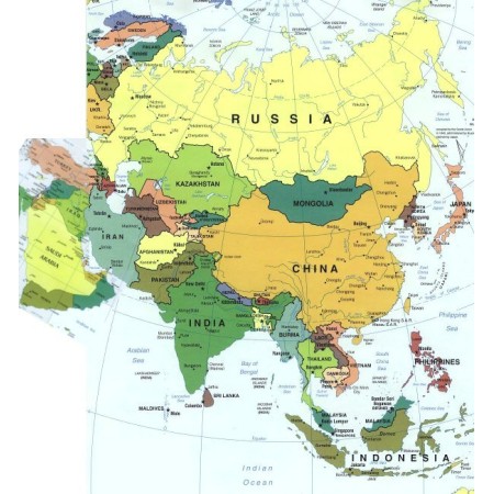 CARTINE GEOGRAFICHE CARTA ASIA FMB PZ 25