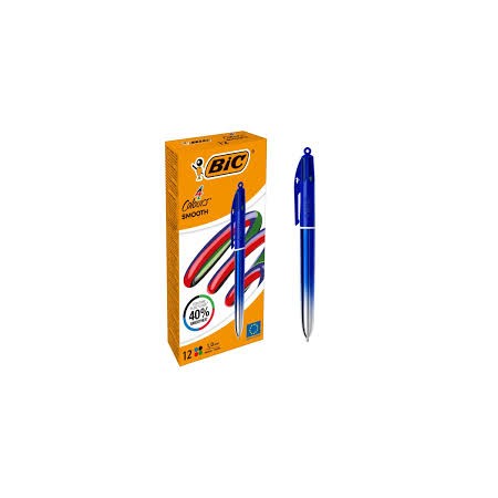 BIRO BIC 4 COLORI SMOOTH FUSTO BLU