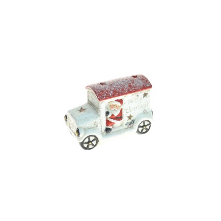 BABBI NATALE SU FURGONCINO INNEVATO C/LED 12CM