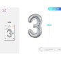 PALLONCINI MYLAR ARGENTO DA 40 POLLICI NUMERO 3