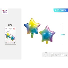 PALLONCINI MYLAR COLORATI A STELLA DA 10 POLLICI