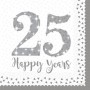 16 LUNCH NAPKINS SILVER ANNIV. 33 CM Q