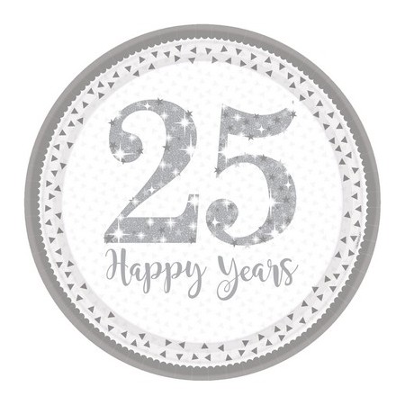 8 PLATES SILVER ANNIV. PAPER 22.7 CM Q