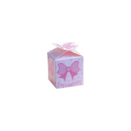 SCATOLINE PORTACONFETTI  BATTESIMO ROSA PZ.25