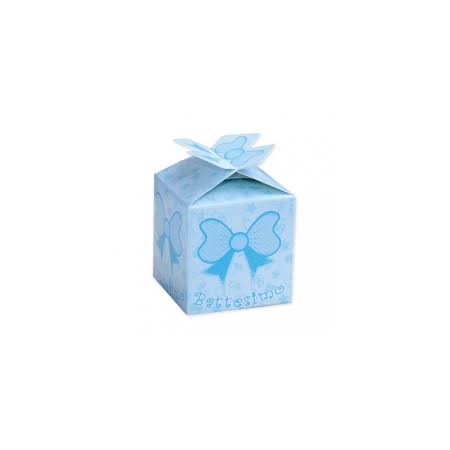 SCATOLINE PORTACONFETTI  BATTESIMO AZZURRO PZ.25