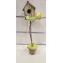 CASETTA CON UCCELLINO C/BASE VASO 34 CM