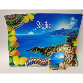 TOVAGLIETTE + SOTTOBICCHIERE SICILIA