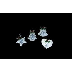APPENDINI GLITTER BIANCO CON BACCHE 4ASS