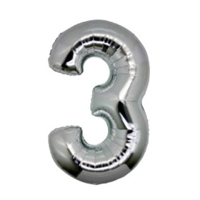 PALLONCINI ARGENTO NUMERO 3 18CM.