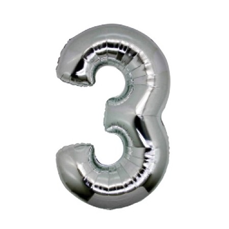 PALLONCINI ARGENTO NUMERO 3 18CM.