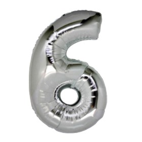 PALLONCINI ARGENTO NUMERO 6 18CM