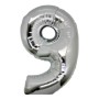PALLONCINI ARGENTO NUMERO 9 18CM
