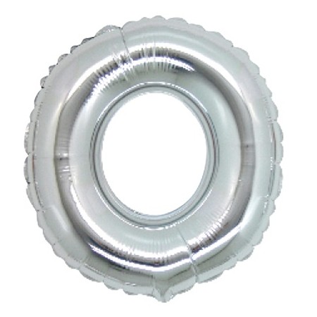 PALLONCINI ARGENTO LETTERA O 18CM.