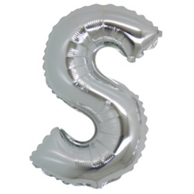 PALLONCINI ARGENTO LETTERA S 18CM