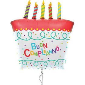 PALLONI FOIL BUON COMPLEANNO TORTA
