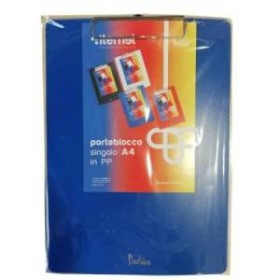 PORTA BLOCCO SINGOLO CON MOLLA A4 BLU