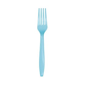 FORCHETTE IN PLASTICA AZZURRE PZ.24