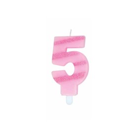 CANDELE GLITTER ROSA N. 5