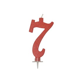 CANDELE GLITTER CM 12 ROSSE N7