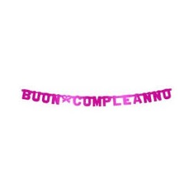 FESTONI 2.65MT BUON COMPLEANNO FUXIA