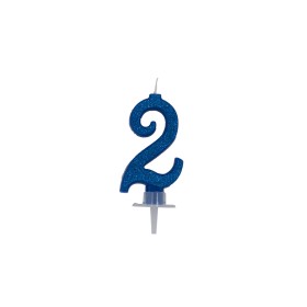CANDELE CM 7 BLU GLITTER N2