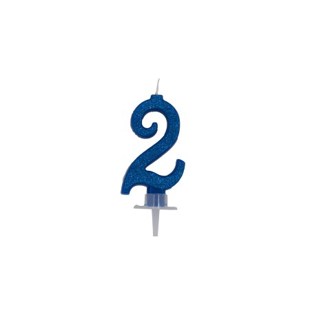 CANDELE CM 7 BLU GLITTER N2