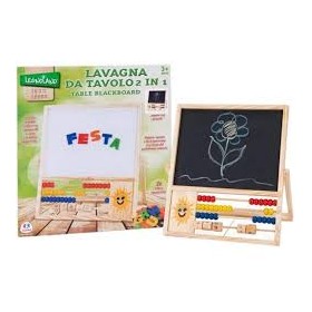 LAVAGNA IN LEGNO 2 IN 1 MAGNETICA/GESSI C/26 LETTERE