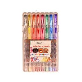 BLISTER 8 BIRO GLITTER PROFUMATE BEST FRIENDS